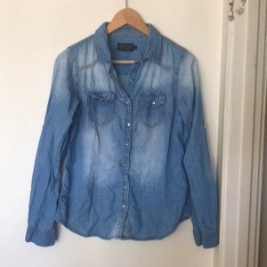 Denim button down